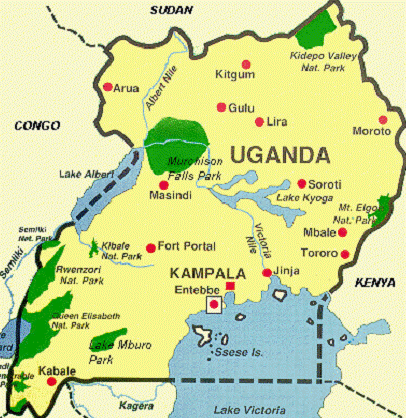 uganda map kampala