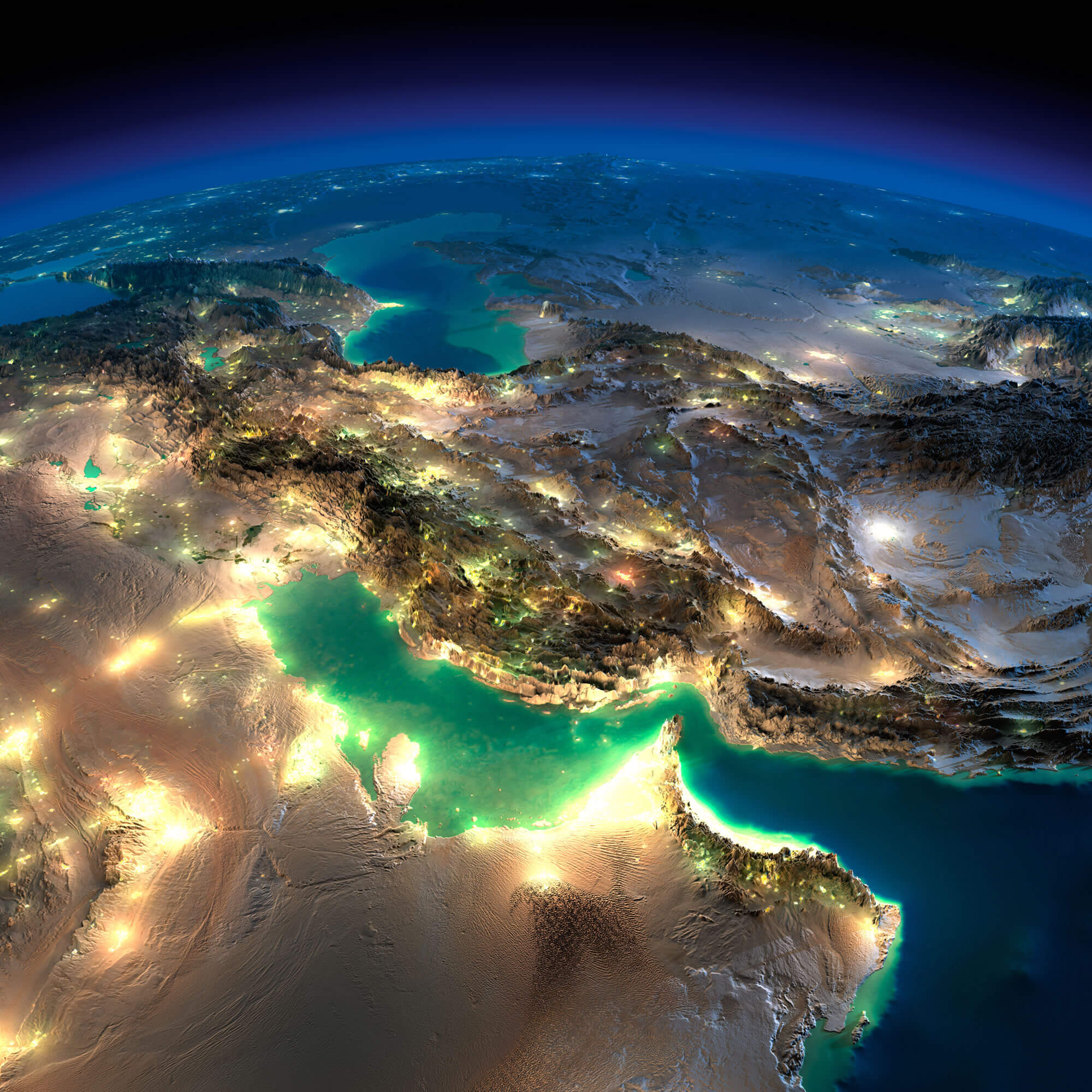 United Arab Emirates Earth Map