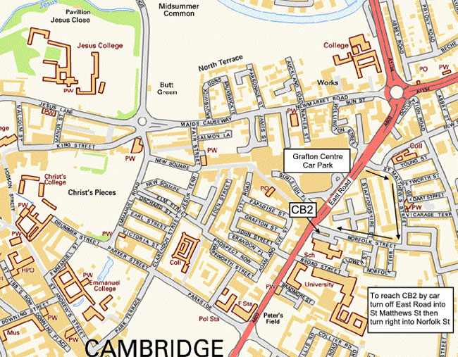 Cambridge City Centre Map Cambridge Map
