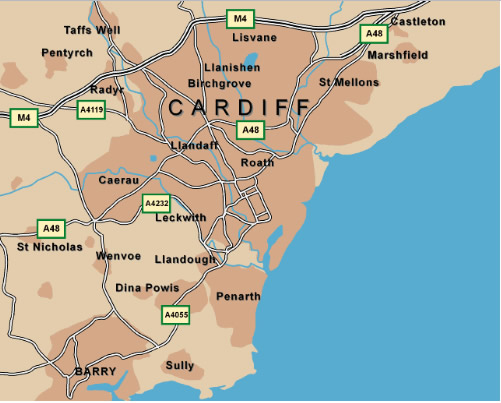 cardiff map