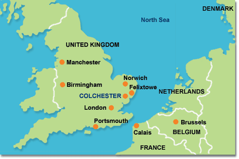 Colchester map england
