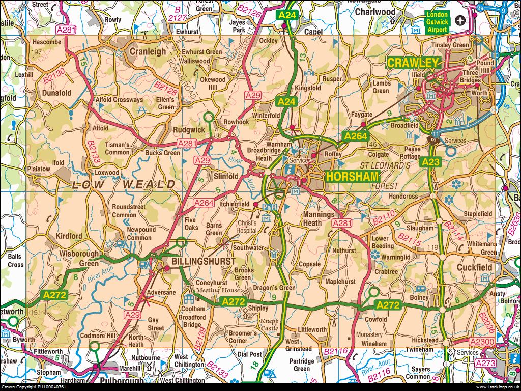 map of Crawley
