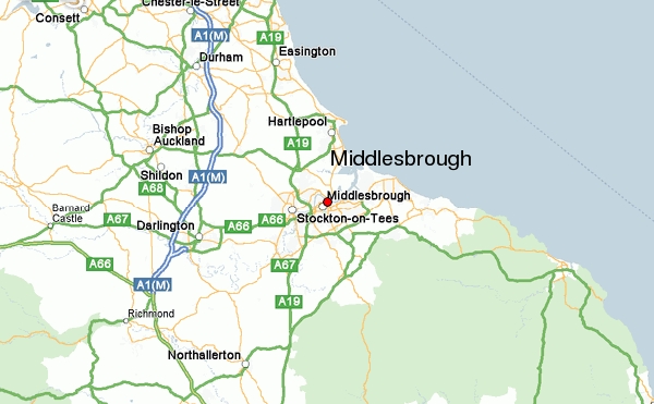 regions map of middlesbrough