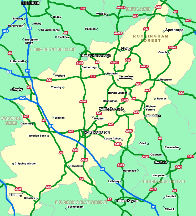 map of Northampton