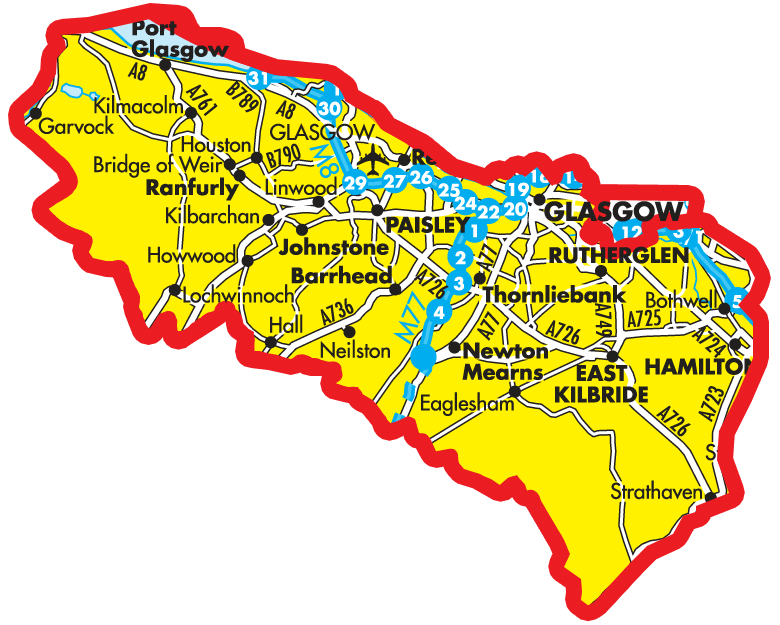 Paisley map glasgow