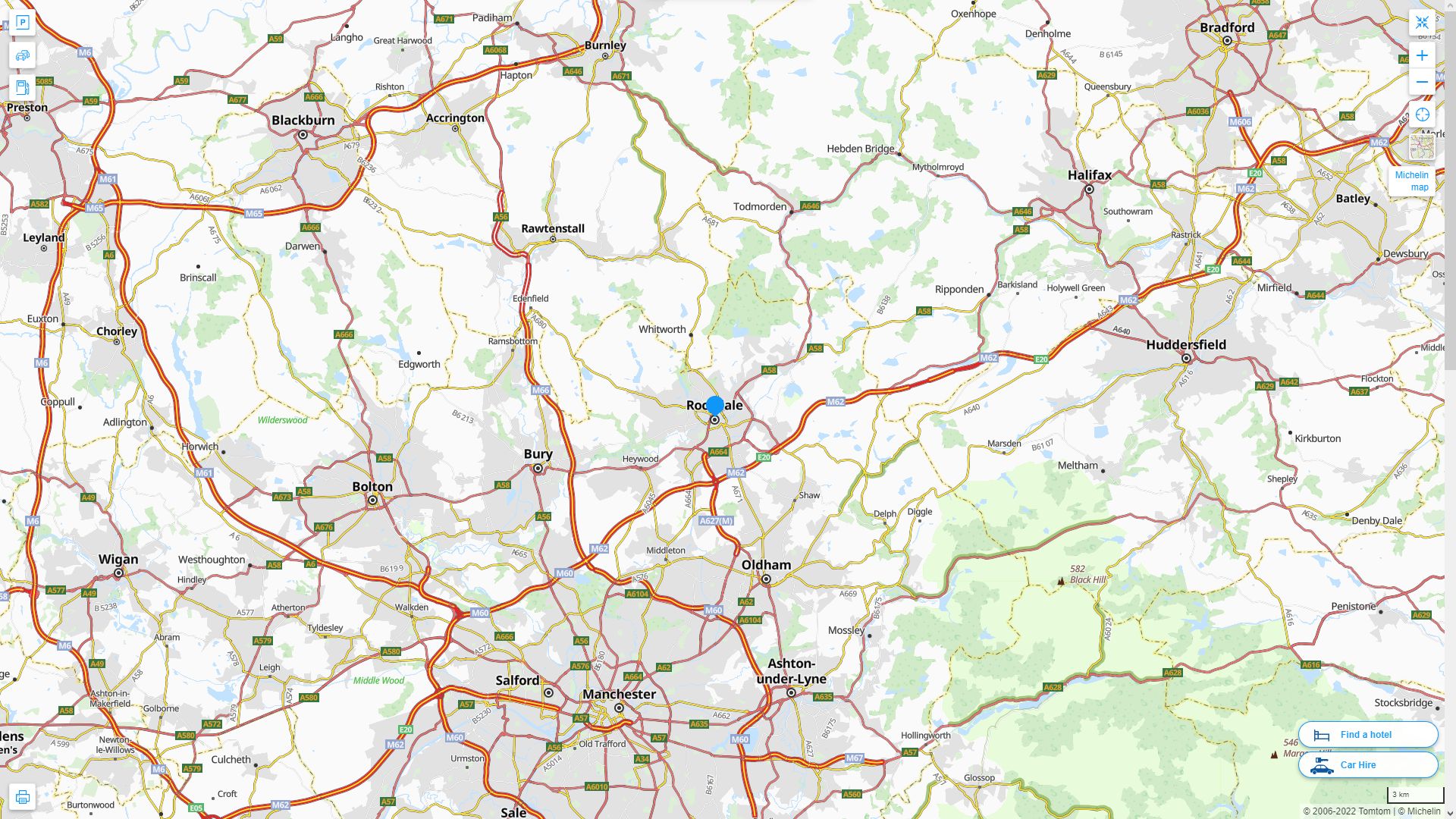 Rochdale Map - United Kingdom