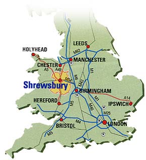 Shrewsbury map england