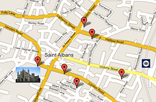 St Alban street map