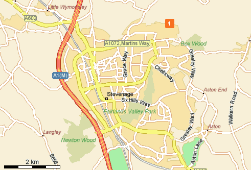 Stevenage map