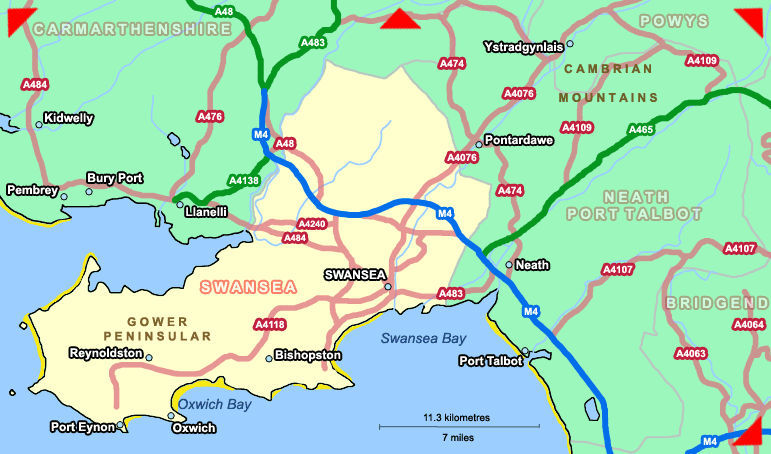 City of Swansea Map