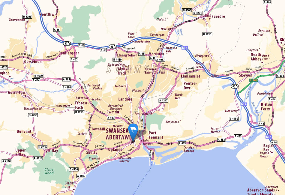 swansea city map