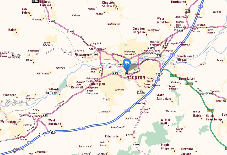 Taunton map
