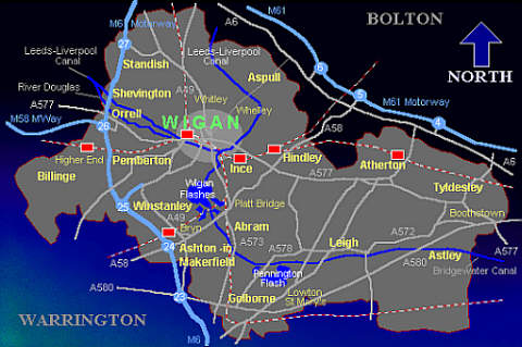 wigan area map