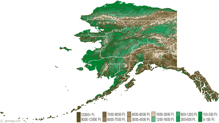 alaska physical map