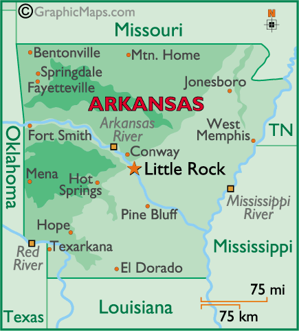 State Map of Arkansas