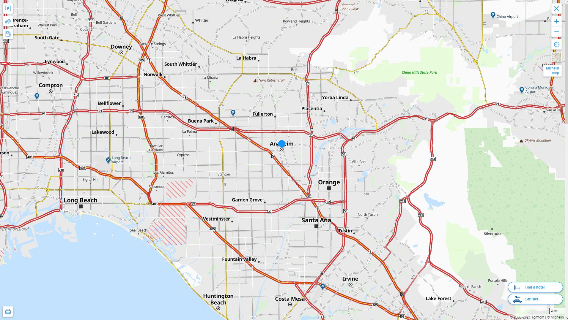 Anaheim, California Map