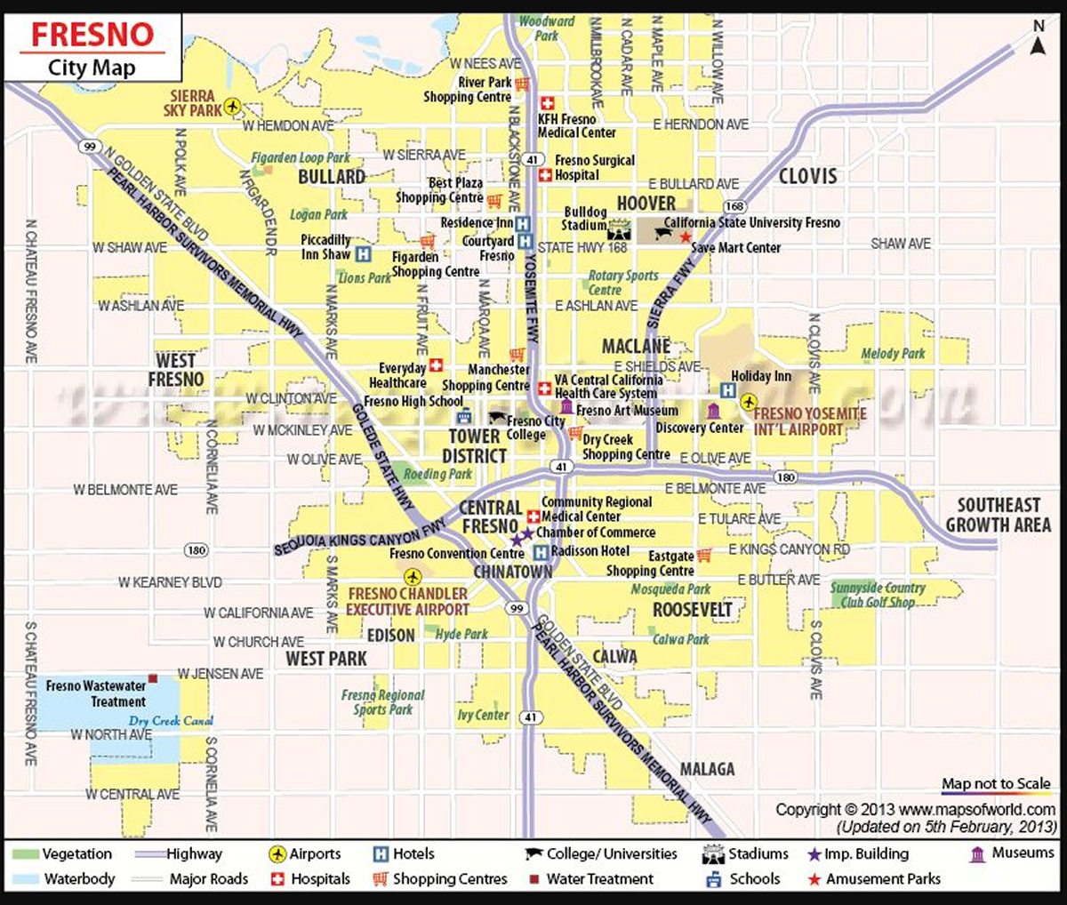 Map Of Fresno Ca Fresno, California Map