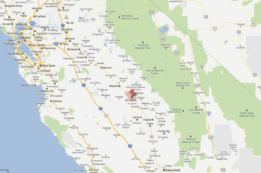 fresno map north california