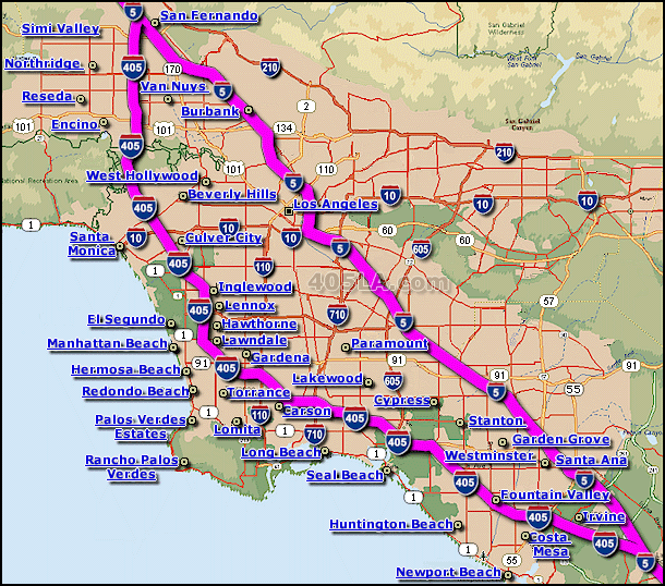Interstate map of los angeles.