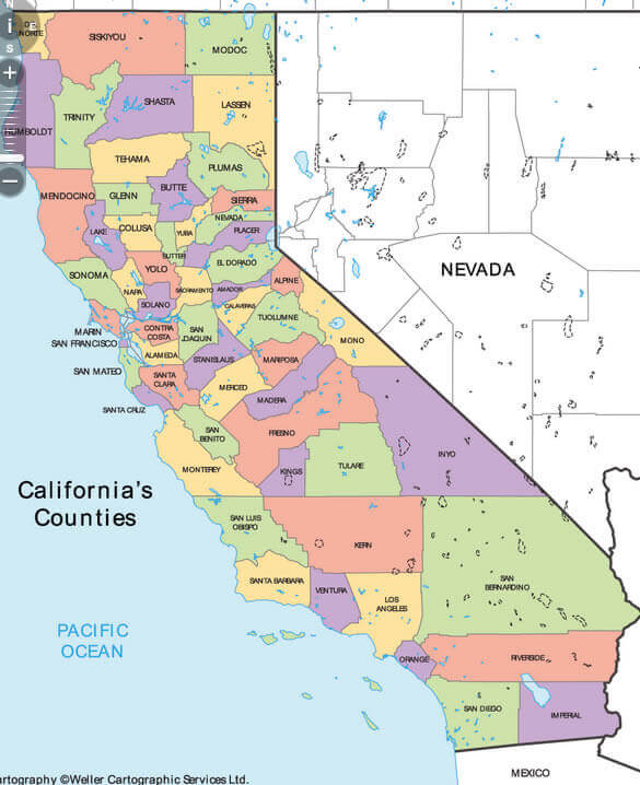 Ukiah California Map, United States