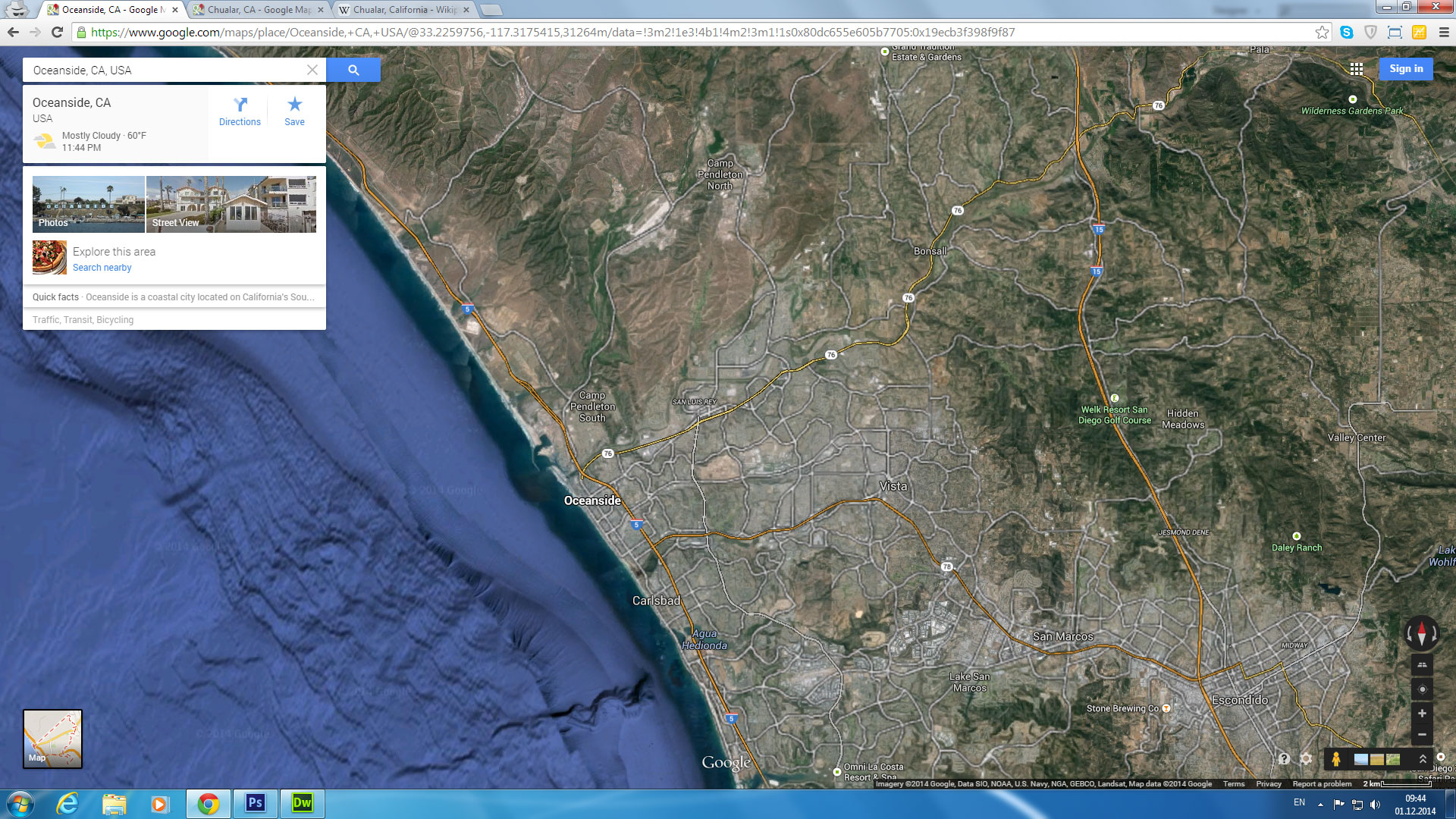 oceanside map california us satellite