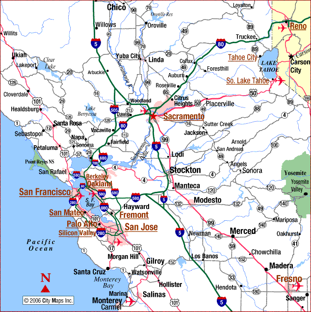 sacramento north california map