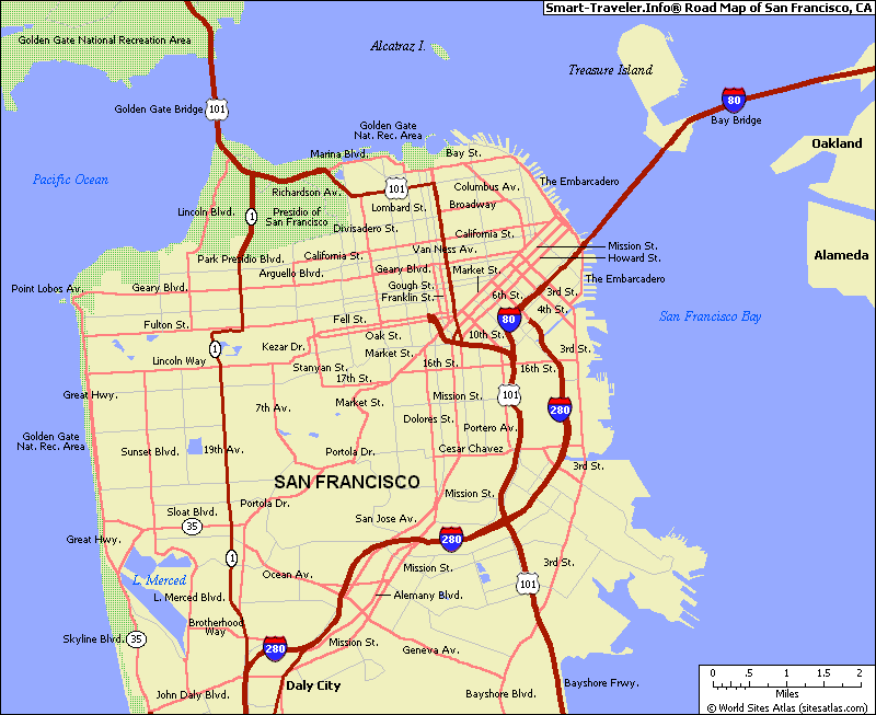road map of san francisco.
