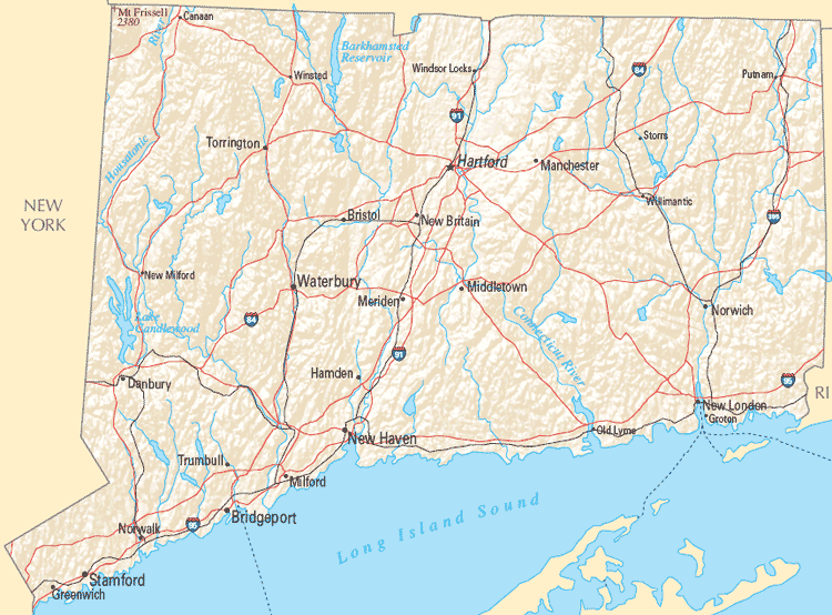 connecticut reference map