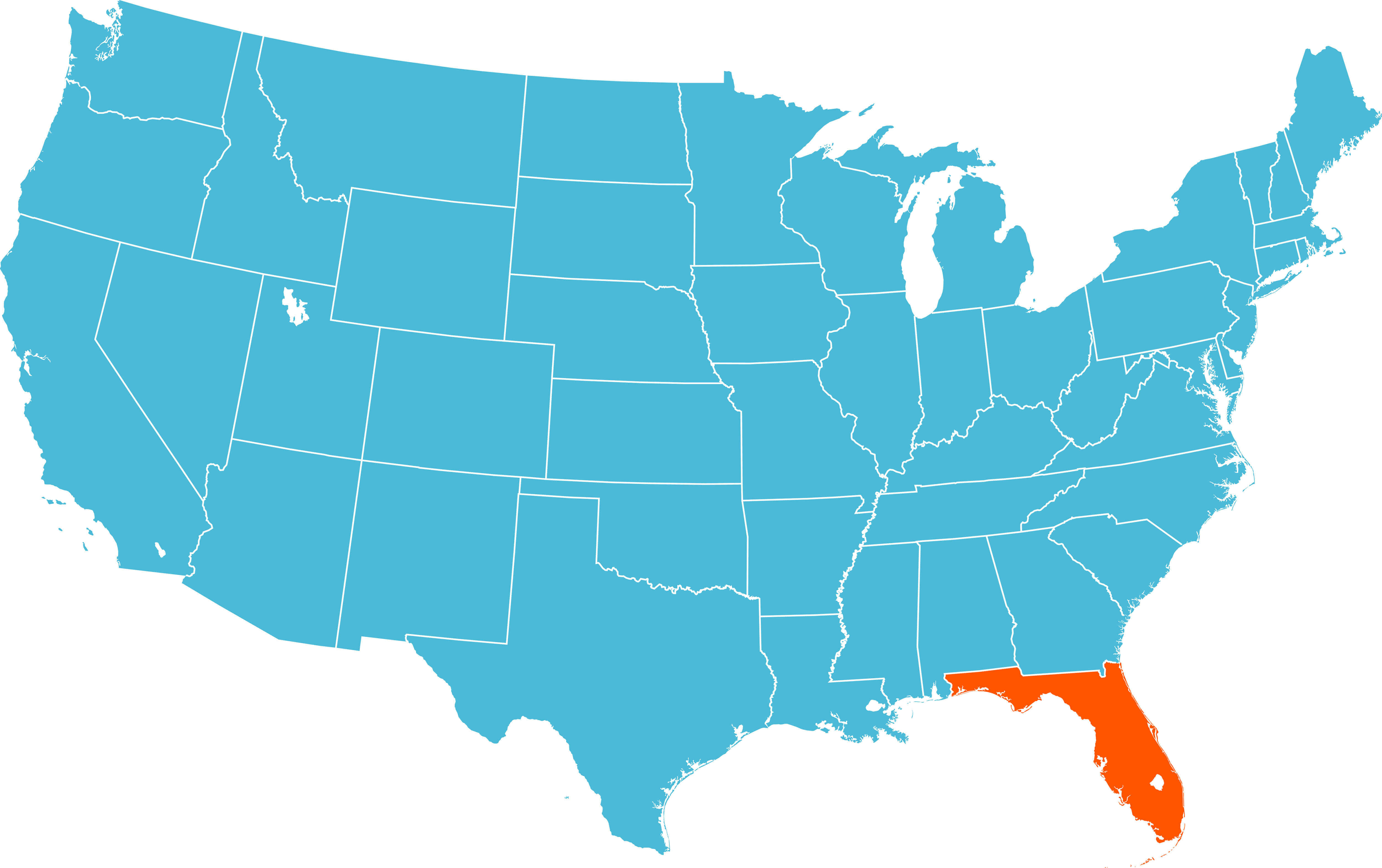 Map of Florida, Where is Florida in USA