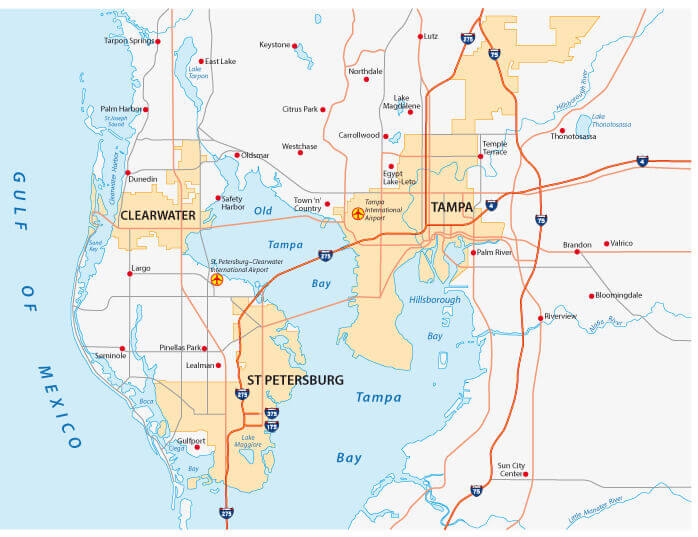 Tampa Bay Area Map, Florida