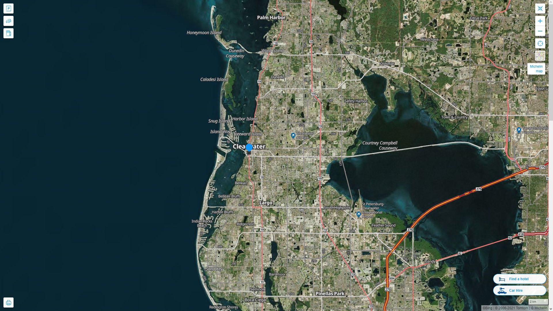 Clearwater Florida Map - Clearwater%20Florida%20Highway%20and%20Road%20Map%20with%20Satellite%20View 