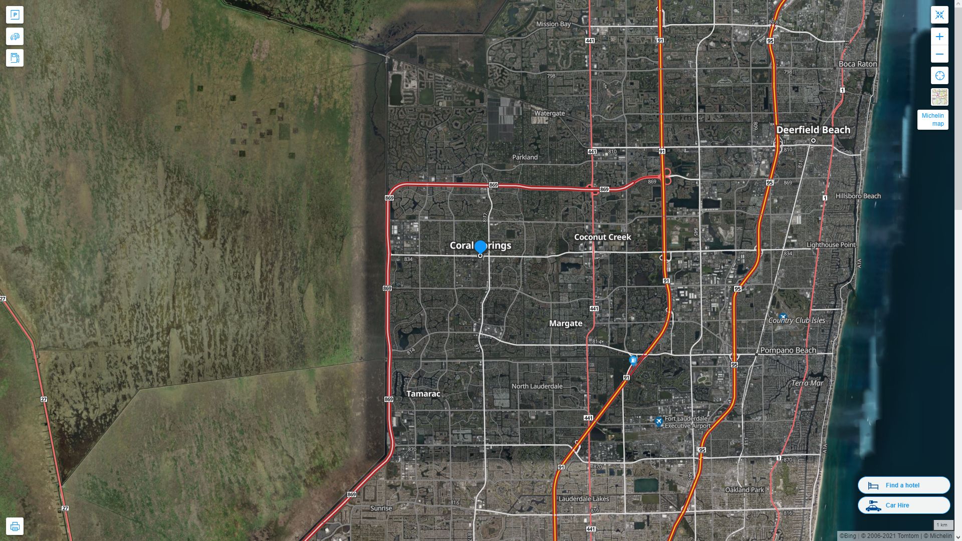Coral Springs Florida Map - Coral Springs%20Florida%20Highway%20and%20Road%20Map%20with%20Satellite%20View 
