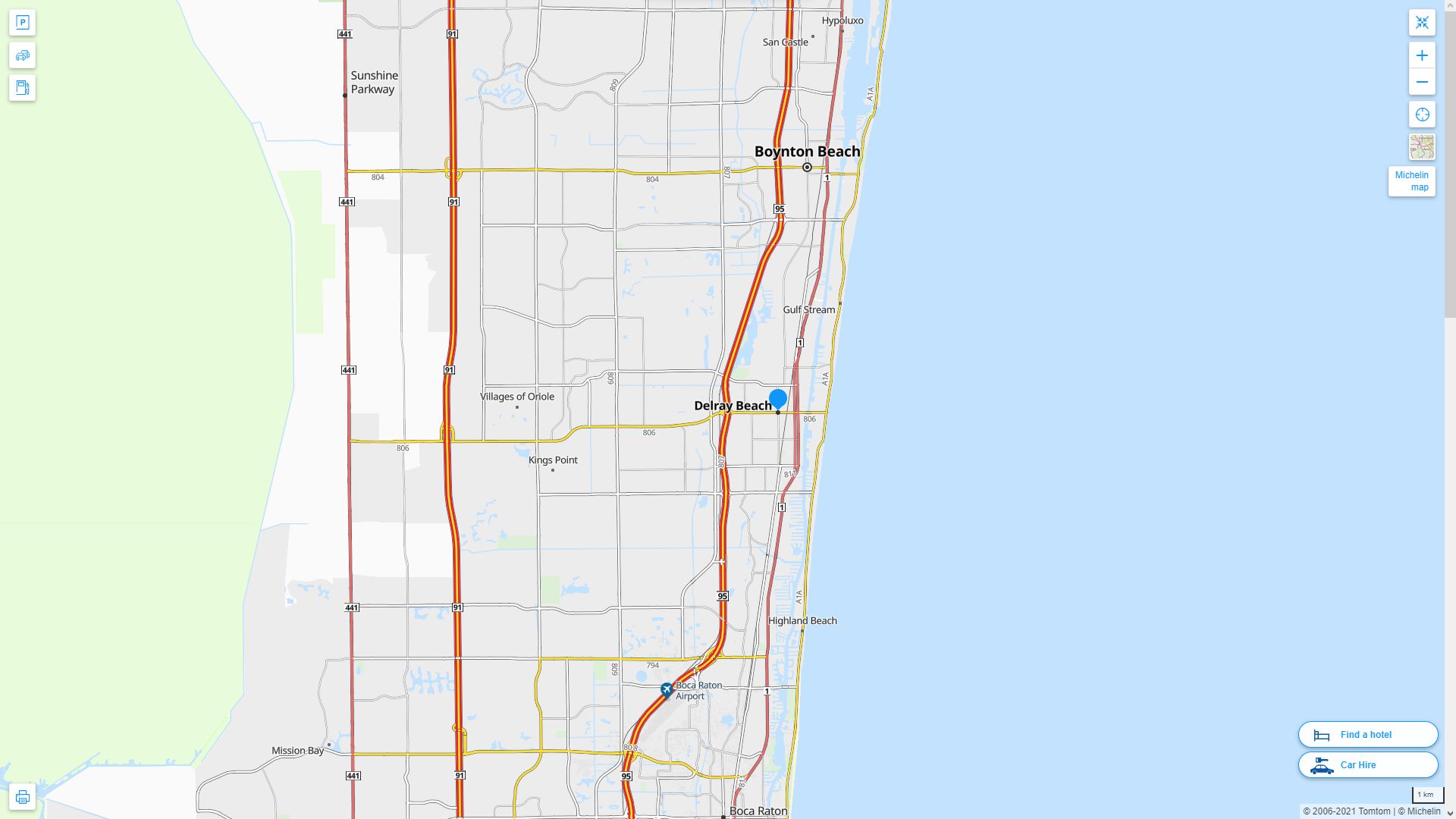 Delray Beach Florida Map - Delray Beach%20Florida%20Highway%20and%20Road%20Map 