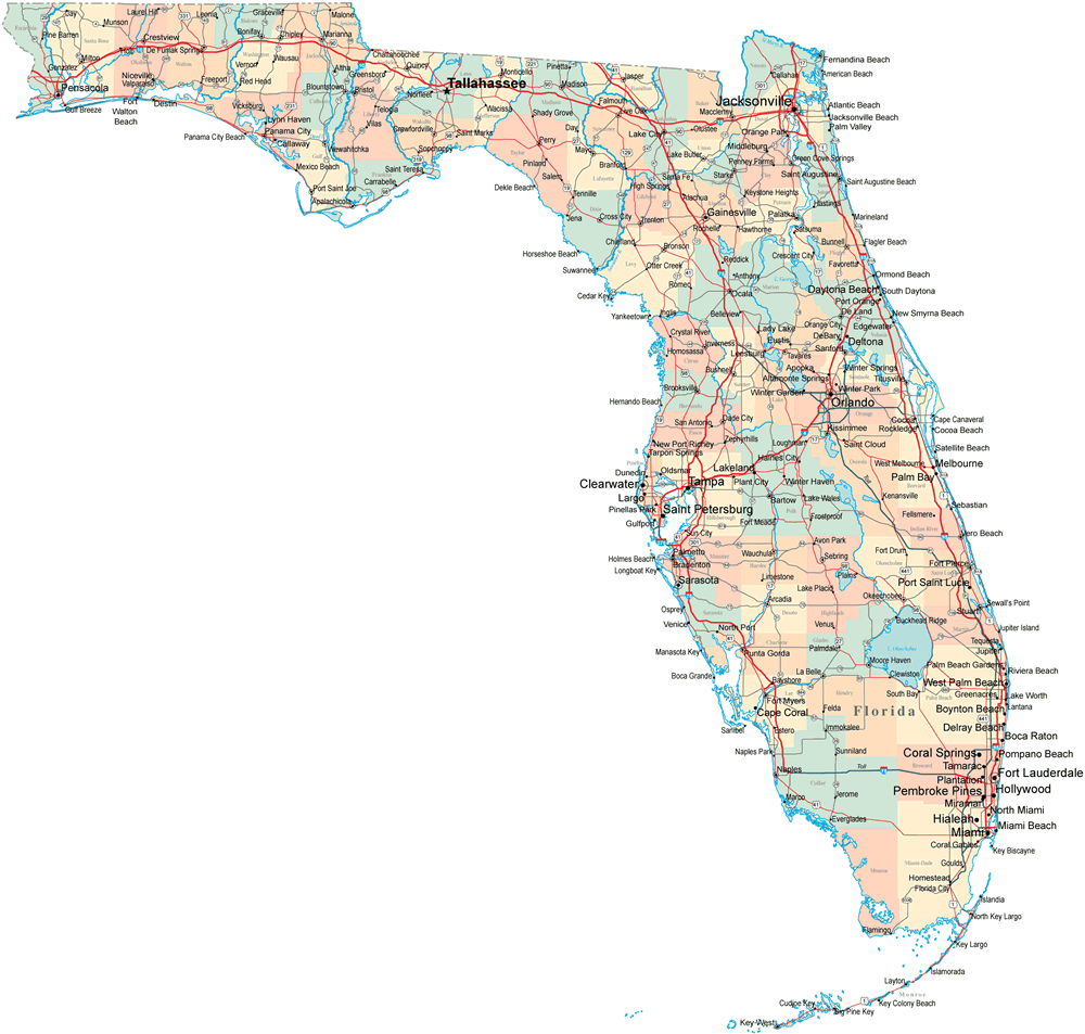Florida Direction Map