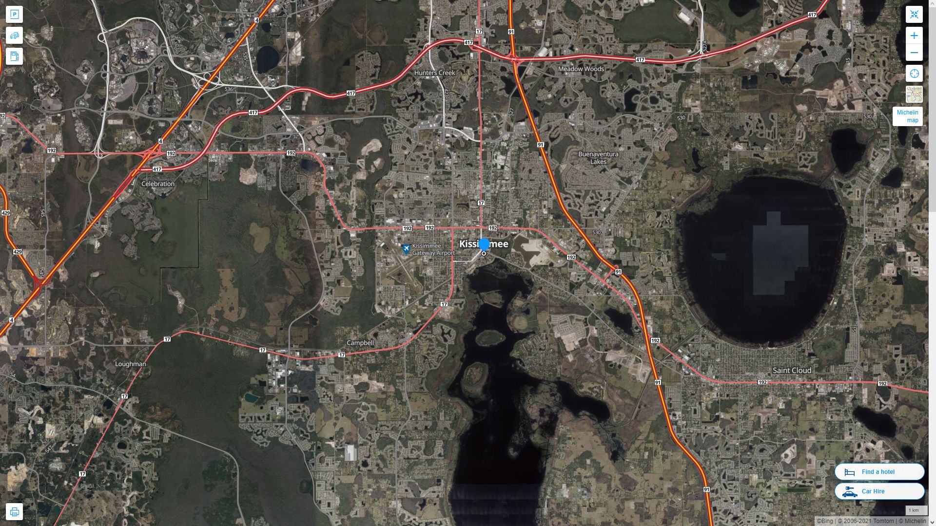 Kissimmee Florida Map - Kissimmee%20Florida%20Highway%20and%20Road%20Map%20with%20Satellite%20View