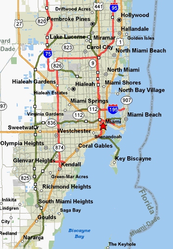 city map of miami map