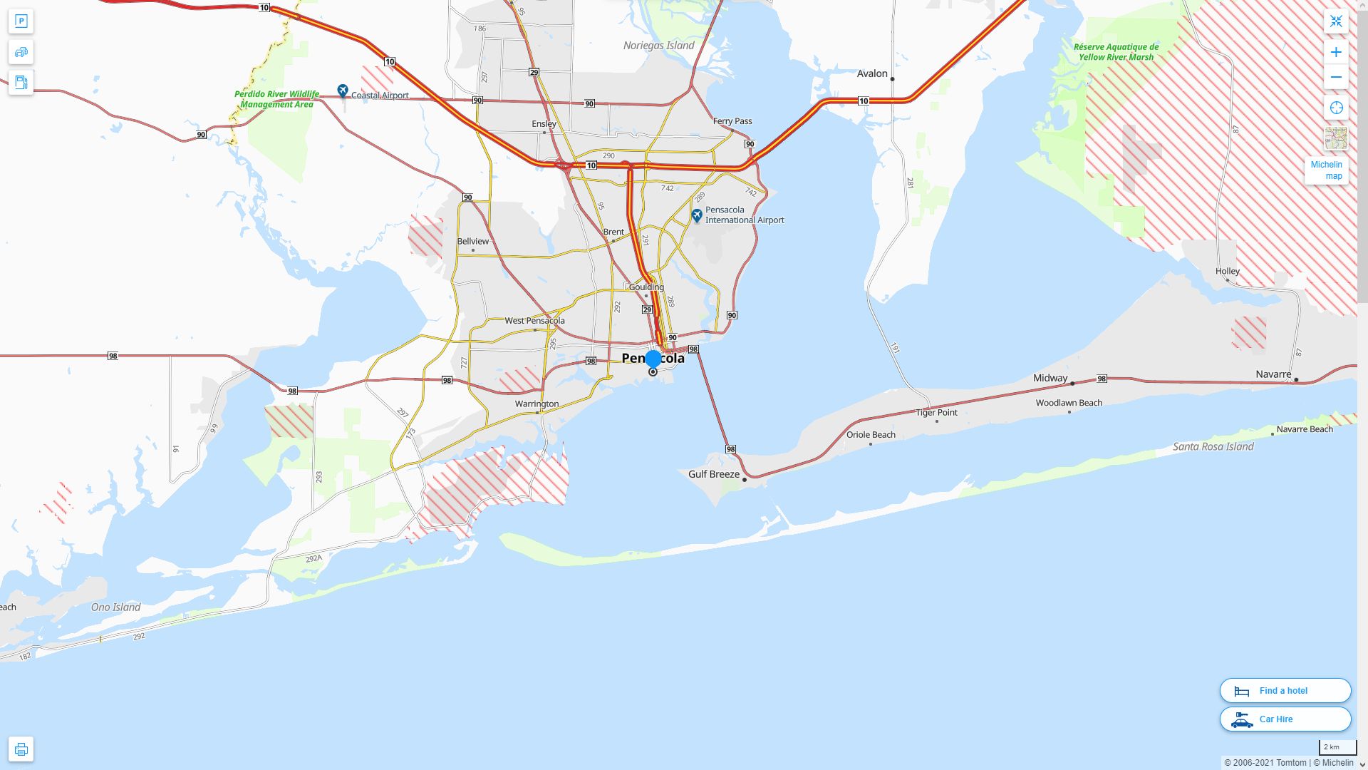 Pensacola Florida Map - Pensacola%20Florida%20Highway%20and%20Road%20Map