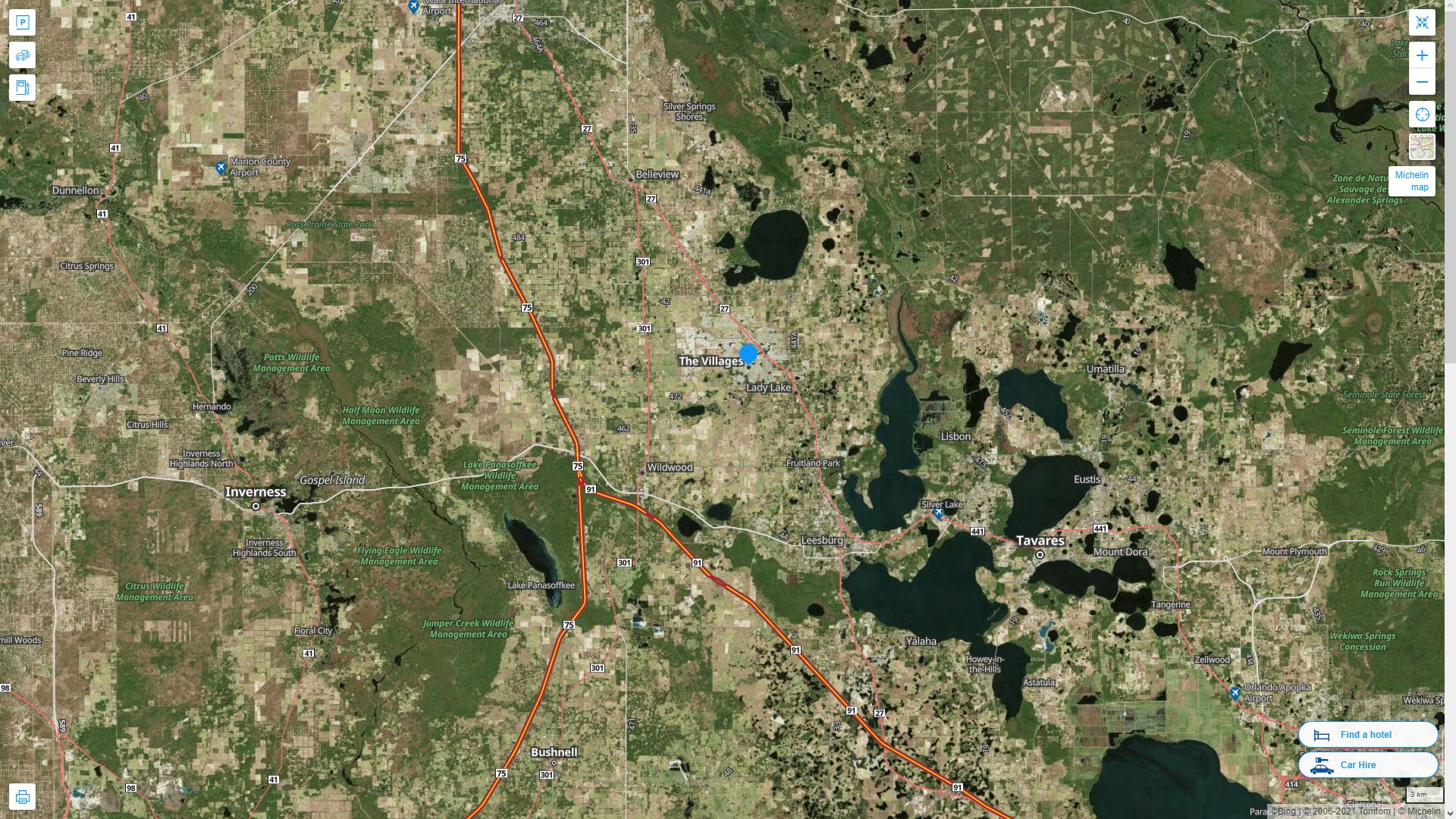 The Villages Florida Map - The Villages%20Florida%20Highway%20and%20Road%20Map%20with%20Satellite%20View 