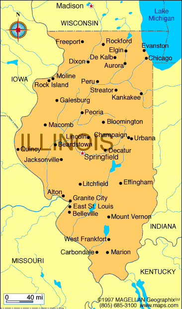 Illinois Map Chicago
