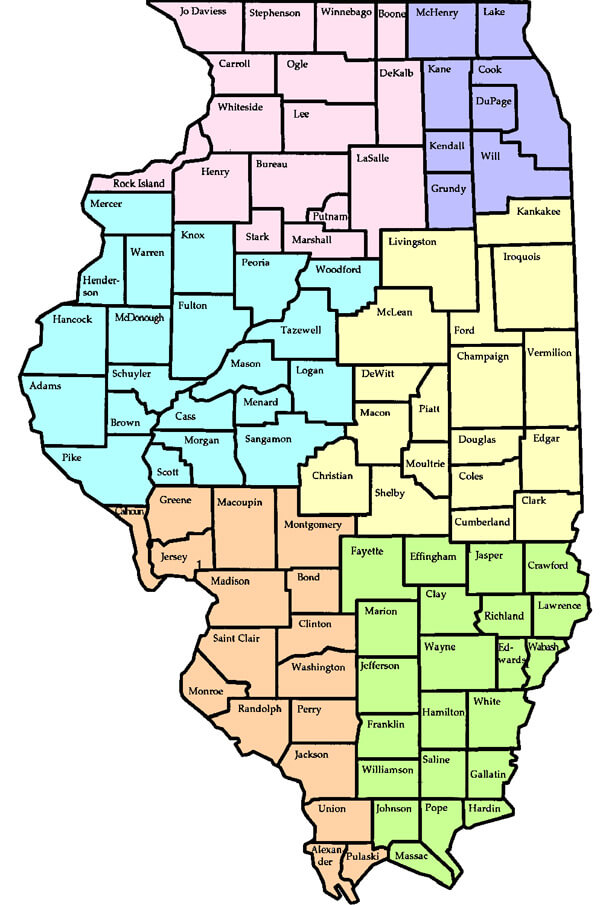 Map of Illinois County