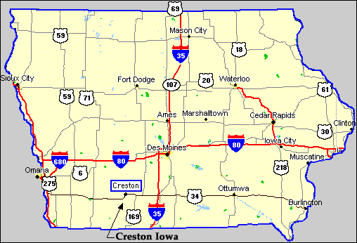 Iowa highways map