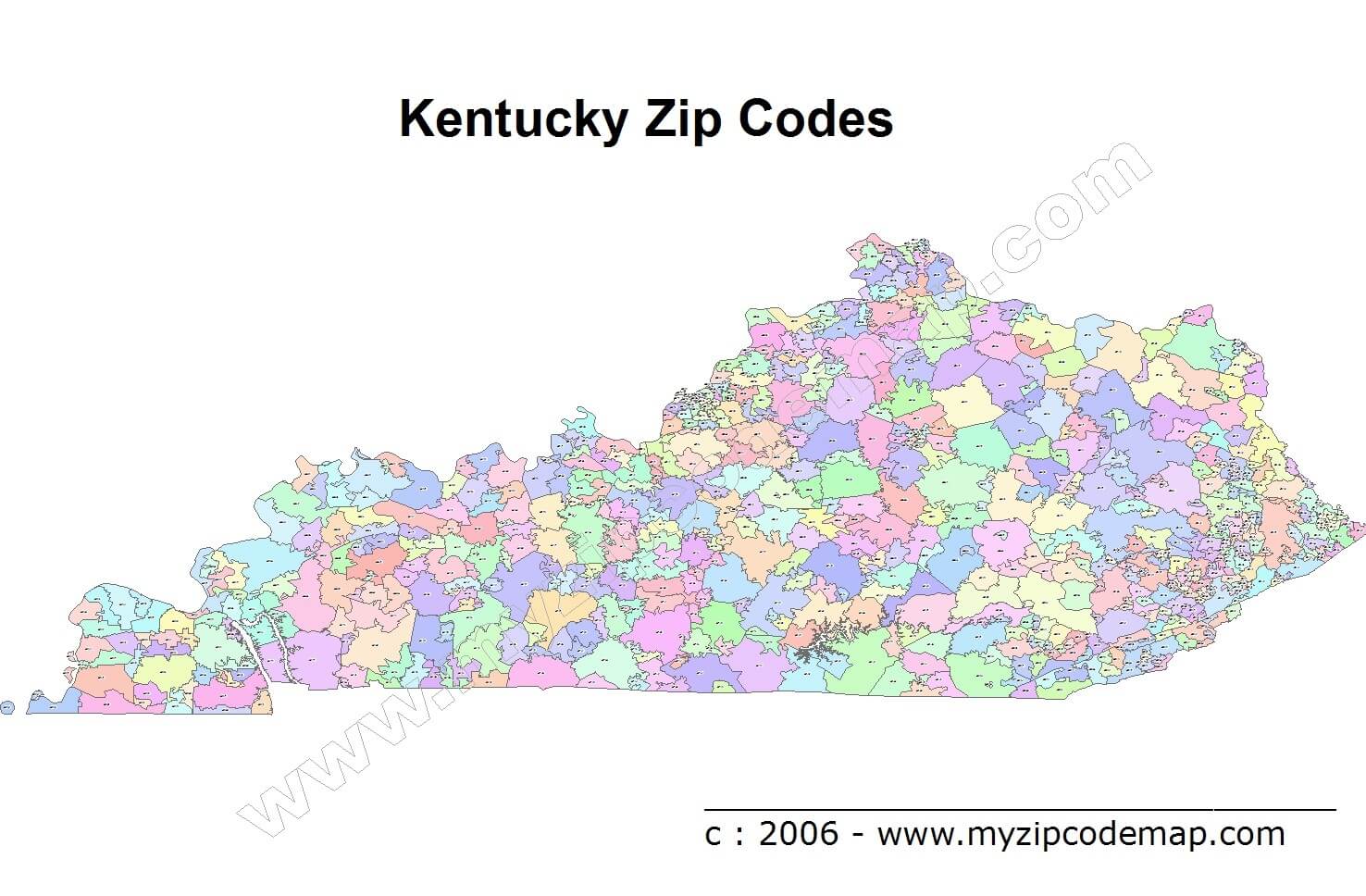 Kentucky Zip Code Map