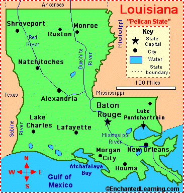 Louisiana Cities Map