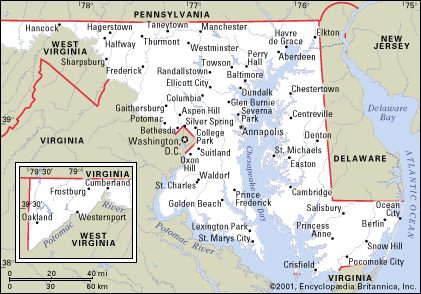 maryland cities map