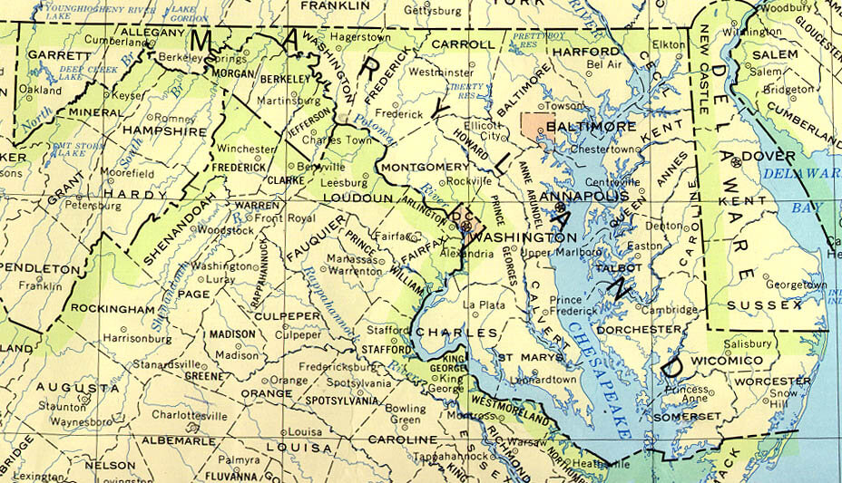 Maryland Historical Map