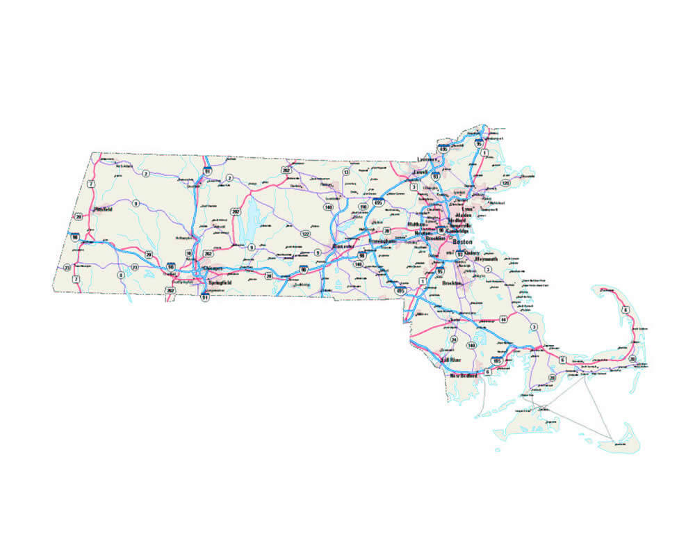 Massachusetts Road Map