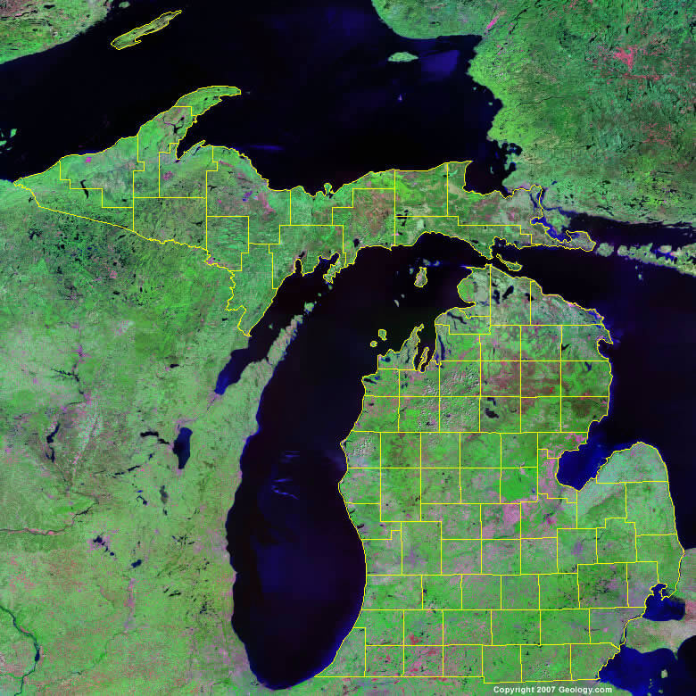 Michigan Satellite Map