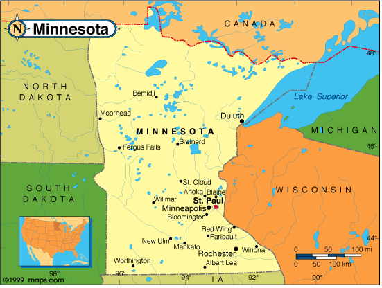 Political Map of Minnesota