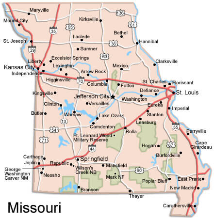 Missouri Map United States
