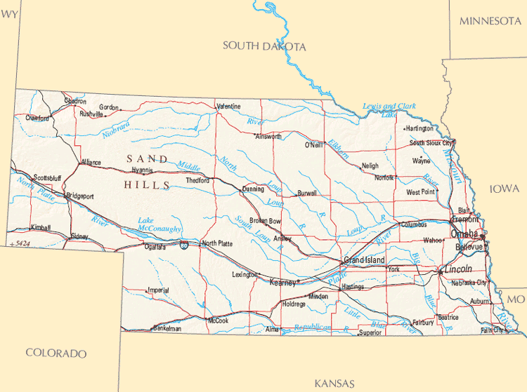 nebraska rivers map